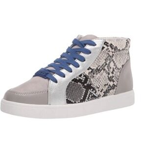 Circus by Sam Edelman Deidre Snakeskin Metallic High Top Sneakers Grey Blue 8.5M